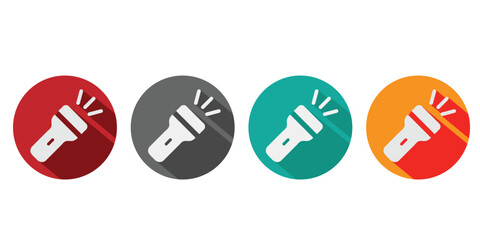 Flashlight flat simple vector icons.