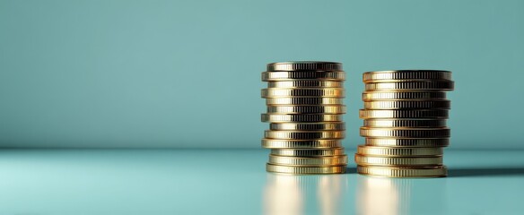 The stacks of gold coins representing wealth and prosperity in finance