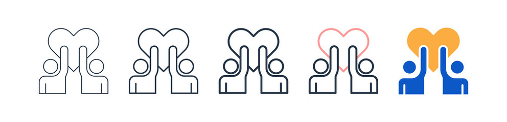 Volunteer different style icons set vector illustration. 