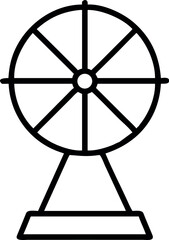 Naklejka premium Wheel of Fortune line art icon vector 