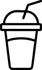 Milk Shake icon. Milkshake line art symbol vector