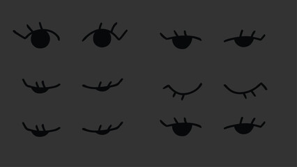 Hand-Drawn Eyes Blink | Frame by Frame Animation Vector Sequence