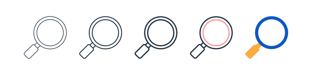 Search different style icons set vector illustration. 