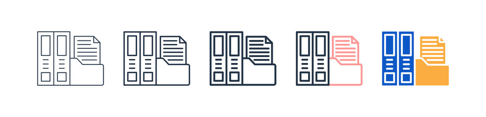 Folders different style icons set vector illustration. 