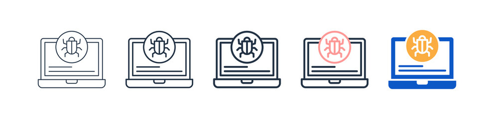 Bug different style icons set vector illustration. 