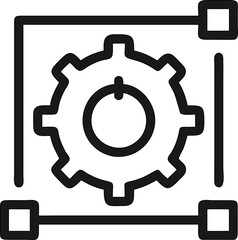 Elegant gear icon for app settings, tool menus, or digital maintenance features.