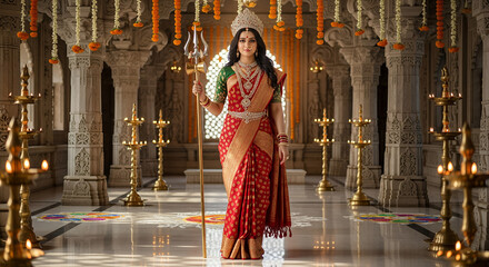 Naklejka premium Navratri 2025 series, poster for Navratri 2025 celebrations, wishes