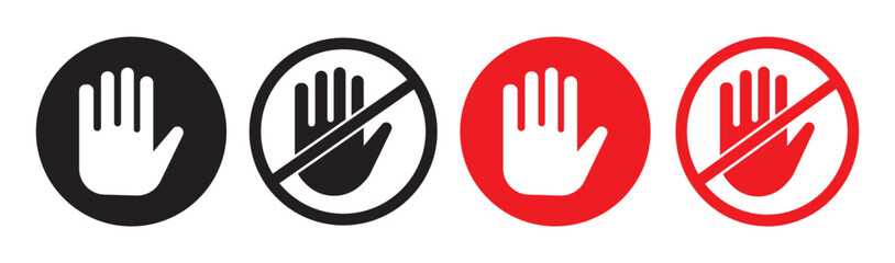 No Entry Symbol Sign. Forbidden sign for no entry, do not push. Vector for warning, danger, restricted.