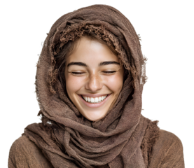 PNG Happy arab woman laughing scarf smile.