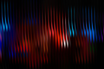 Abstract glowing neon background with red blue highlights and vertical striped overlay, futuristic artistic wallpaper with blurred luminous digital effect