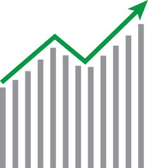 Positive Growth Trend:  Modern Minimalist Bar Chart Graphic Showing Upward Trajectory and Success.