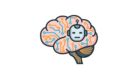 Human Brain with Artificial Intelligence Integration.