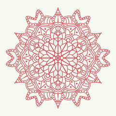 Intricate Red Mandala Design circular geometric