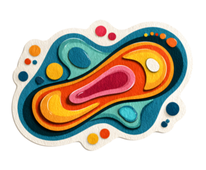 retro groovy funky flat sticker decoration