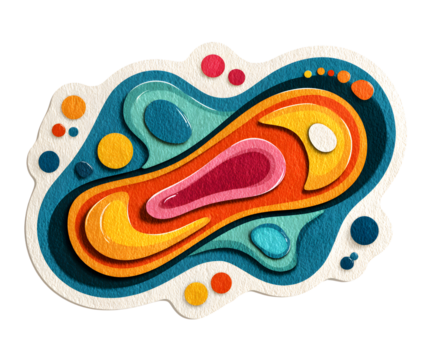 retro groovy funky flat sticker decoration