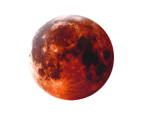 Red moon isolated with background