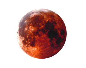 Red moon isolated with background