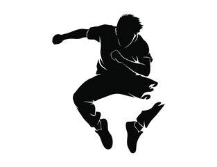 silhouette of a man jumping vector design