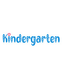 Kindergarten typography clip art design on plain white transparent isolated background for card, shirt, hoodie, sweatshirt, apparel, tag, mug, icon, poster or badge