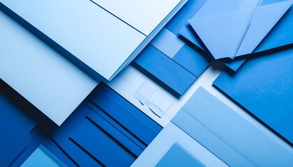Abstract blue shapes composition