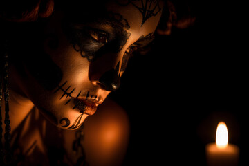Day of the Dead Makeup by Candlelight