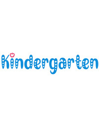 Kindergarten typography clip art design on plain white transparent isolated background for card, shirt, hoodie, sweatshirt, apparel, tag, mug, icon, poster or badge