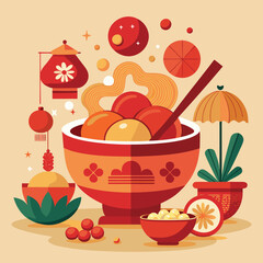 Gradient dongzhi festival greetingvector desogn