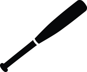 Classic baseball bat silhouette vector graphic for sports and gaming applications