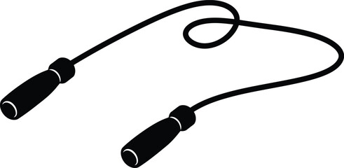 Black jump rope vector illustration for fitness and exercise graphic design projects scalable eps © @ahmedmaynul