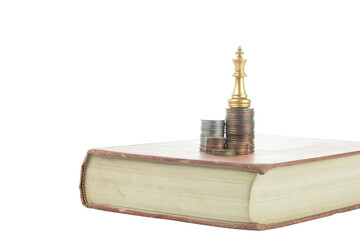 Knowledge is power for wealth creation through education and strategic investment. isolated on white background with clipping path.