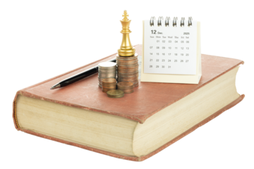 Financial planning and investment strategy for 2025 goals and long-term success. isolated on white background with clipping path.