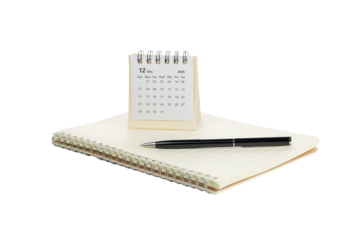 2025 desk calendar and planner for scheduling business agenda and appointments. isolated on white background with clipping path.