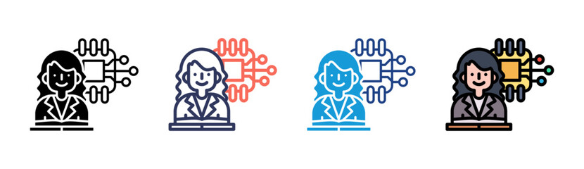 Naklejka premium Student Engagement Icon Set Multiple Style Collection