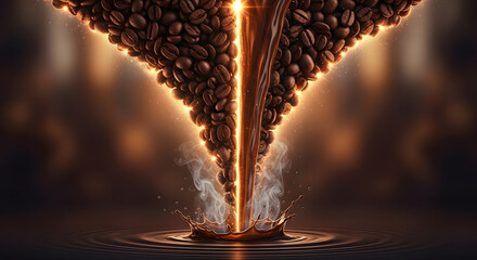 Cascading Coffee Beans Creating a Splash An Energetic Burst of Aroma and Flavor