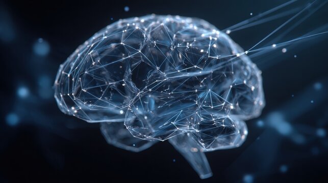 glowing brain neural network