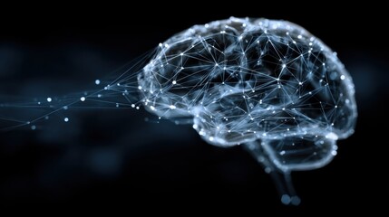 glowing brain network connections