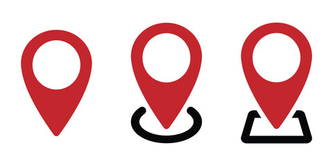 Location or address icon. GPS map symbol in different style. Transparent vector