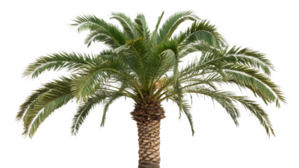 Palm tree set cut out on PNG. AI GENERATED.
