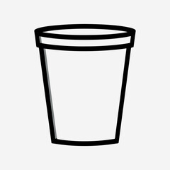 Empty Bucket Isolated Flat Drawing Illustration Art, Bucket Minimalist Simple Icon Symbol Graphic Set