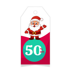 Vector illustration of discount ticket with Santa Claus