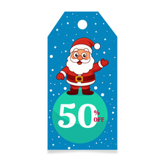 Vector illustration of discount ticket with Santa Claus