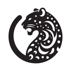 leopard abstract silhouette outline logo design concept illustration