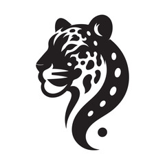 leopard abstract silhouette outline logo design concept illustration