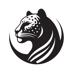 leopard abstract silhouette outline logo design concept illustration