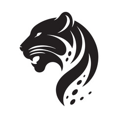 leopard abstract silhouette outline logo design concept illustration