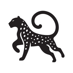 leopard abstract silhouette outline logo design concept illustration