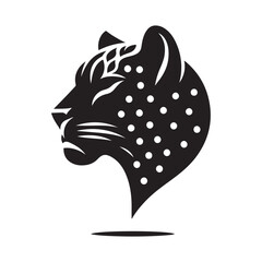 leopard abstract silhouette outline logo design concept illustration
