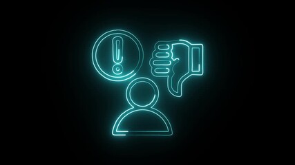 Criticize Icon Isolated on Black Background, Review HD Video Animation