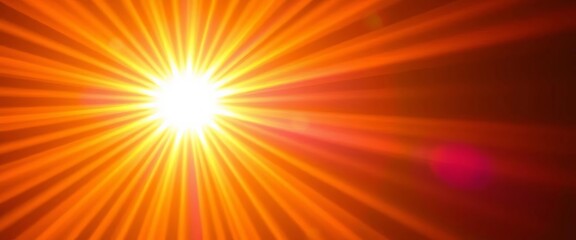 Obraz premium Dynamic sunburst radiating vibrant light, golden hues, luminous, abstract