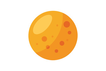 Obraz premium Cartoon planet with orange surface and visible circular crater markings isolated